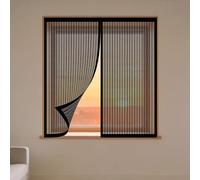 Magnetic Window Screen 90 x 70 cm Keep Fly Mosquito Out Fly Screen for Windows with Installation Accessories for Living Room Bedroom Offfice, Black