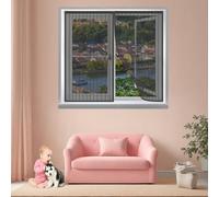 Magnetic Window Screen 96 x 90 cm Closes Automatically Fly Screens for Window Nets Fly Screens for Keep Bugs/Flys/Mosquitoes for Windows Doors Patio, Cat-Proof, Black