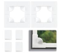 Magnetic Window Screen Accessories - 8 Pack Screen Corners & 4 Pack Window Clips, Compatible with Most Magnetic Window Screens (2 Sets)