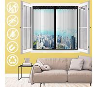 Magnetic Window Screen, Automatically Closed Anti Mosquito Pest Window Fly Screen Net, Ventilation Easy to Install Magnetic Fly Screen, for Door Window- Black-A|| 175x100cm(69x39inch)