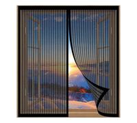 Magnetic Window Screen for Cats 100 x 70 cm Easy Installation No Drilling Or Screwing Powerful Magnets Snap Shut Automatically for Windows Nets to Keep Bugs Out, Black