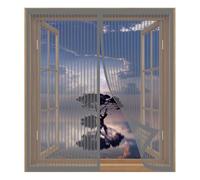 Magnetic Window Screen for Cats 85 x 123 cm Easy Installation No Drilling Or Screwing Fly Window Screen Mesh for Windows Nets to Keep Bugs Out, Grey