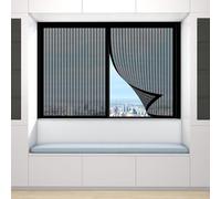 Magnetic Window Screen Insect Mesh 60 x 100 cm Easy to Install Without Drilling Fly Screen Nets for Window for Keeping Out Flies & Bug, Black