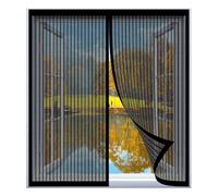 Magnetic Window Screen Insect Mesh 75 x 123 cm Easy Installation No Drilling Or Screwing Magnetic Screen Door with Lace for Windows Nets to Keep Bugs Out, Black