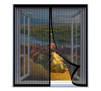 Magnetic Window Screen Mesh 40 x 95 cm Easy Installation No Drilling Or Screwing Fly Bug Mosquito Mesh for Windows Nets to Keep Bugs Out, Black