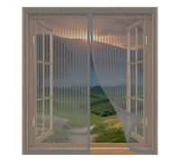 Magnetic Window Screen Mesh 80 x 120 cm Easy Installation No Drilling Or Screwing Magnetic Flyscreen Net for Windows Nets to Keep Bugs Out, Grey