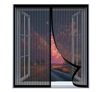 Magnetic Window Screen Mesh 90 x 110 cm Easy Installation No Drilling Or Screwing Magnetic Fly Screen for Windows Nets to Keep Bugs Out, Black