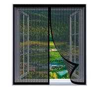 Magnetic Window Screen Small 60 x 105 cm Easy Installation No Drilling Or Screwing Door Screen Mesh Curtain for Windows Nets to Keep Bugs Out, Black