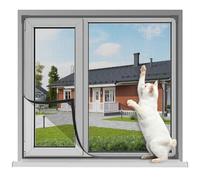 Magnetic Window Screen,UtauHom Fly Screen for Windows Max Size 100 x 150cm，Fiberglass Mesh Easy Installation Prevents Insects/Flies/Mosquitoes from Entering The Room（Grey Frame with Black Net）