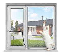 Magnetic Window Screen,UtauHom Fly Screen for Windows Max Size 120 x 130cm，Fiberglass Mesh Easy Installation Prevents Insects/Flies/Mosquitoes from Entering The Room（Grey Frame with White Net）