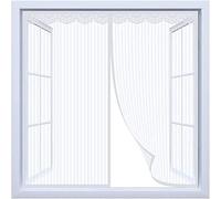 Magnetic Window Screen, Window Fly Screen with Tape and Closing Magnets,Mesh Fly Curtain Mosquito Net for Windows, White Window Transparent Fly Screen - (Width) 145cmx(Height) 85cm