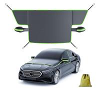 Magnetic Windscreen Cover with 6 Magnets and 4 Tie Down Straps, Car Windscreen Cover, for the Against Snow, Ice, Frost for SUV/Car, Large or Green
