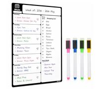 Magnetic Wipe Board for Fridge Whiteboard Meal Planner Shopping List Large Family Weekly Message Memo Boards A3 Size 30cm x 42cm with Four Dry Erase Coloured Markers
