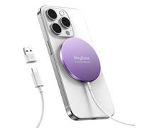 Magnetic Wireless Charger, Charger 15W Fast Charging for iPhone 18 Pro Max/Duo/17/16/15/14/13/12 Series and AirPods 5/4/3/2, Wireless Charging Pad with USB A&C Dual Ports, (Purple, No Adapter)