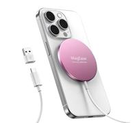 Magnetic Wireless Charger, Charger 15W Fast Charging for iPhone 18 Pro Max/Duo/17/16/15/14/13/12 Series and AirPods 5/4/3/2, Wireless Charging Pad with USB A&C Dual Ports, (Pink, No Adapter)