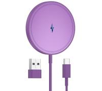 Magnetic Wireless Charger Compatible with MagSafe Charger: Fast Charging Pad for iPhone 17/16/15/14/13/12 Series &AirPods 4-2 Pro, Strong Magnet, USB-C/A Ports,Dual Ports,Lightweight for Travel Home