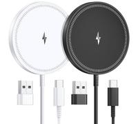 Magnetic Wireless Charger Compatible with MagSafe Charger: Fast Charging Pad for iPhone 17/16/15/14/13/12 Series &AirPods 4-2 Pro, Strong Magnet, USB-C/A Ports,Dual Ports,Lightweight for Travel Home