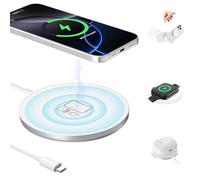 Magnetic Wireless Charger, Fast Apple Mag-Safe Charger for iPhone 16/15/14/13/12 Series, Wireless Magnet Mag Safe Charging Pad for AirPods 3/2/Pro & Apple Watch 9/8/7/6/5/4/3/2/SE
