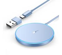 Magnetic Wireless Charger Fast Apple MagSafe Charger Compatible with iPhone 17Pro Max/17Pro/17Air/17/16/15/14/13/12 Series AirPods 4-2 LED Magnet Charging Pad MagSafe Charger with Dual Charging Ports
