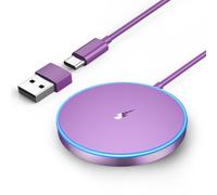 Magnetic Wireless Charger Fast Apple MagSafe Charger Compatible with iPhone 17Pro Max/17Pro/17Air/17/16/15/14/13/12 Series AirPods 4-2 LED Magnet Charging Pad MagSafe Charger with Dual Charging Ports