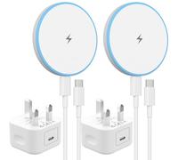 Magnetic Wireless Charger Fast Charge, 2Pack 15W Mag-safe Charger Pad and 2Pack 20W iPhone Charge Plug with 6FT USB C to USB C Cable Compatible iPhone 17 16 15 14 13 12 Pro/Pro Max/Air/Plus, AirPods