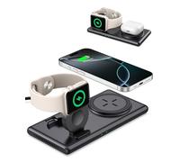 Magnetic Wireless Charger for iPhone, 2 in 1 Charging Station for iPhone 17e/Air/17 Pro/17 Pro Max/17/16/15/14/13/12, Charging Stand for Apple Watch 11/Ultra 3/SE 3/9/8/7/6/5/4/3 & Airpods 3/2/Pro/2