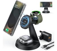 Magnetic Wireless Charger for Samsung, 3 in 1 Charging Station Compatible with MagSafe Samsung Charger for Galaxy S25 Ultra S24 Z Fold7/Flip7, Watch Charger Stand for Galaxy Watch Ultra 8 7, for buds