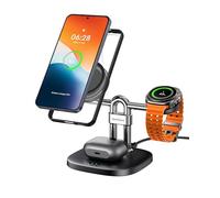 Magnetic Wireless Charger for Samsung, 3 in 1 Charging Station for Samsung S25 Ultra/S24/S23/S22/Z Fold 7/Flip 7, Charger Stand for Galaxy Watch 8/8 Classic/Ultra/7/6/5/4, Galaxy Buds, SwanScout 712SM