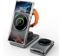 Magnetic Wireless Charger for Samsung, 3 in 1 Foldable Charging Station | Wireless Charger Stand with MagSafe for Samsung Galaxy S26 Ultra/S25/S24, Foldable for Galaxy Watch Ultra 8/7/6, Buds Pro/4/3