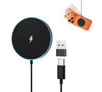 Magnetic Wireless Charger,LED Magnet Charging Pad 15W for MagSafe Charger for Iphone with Dual C harging Ports Charg-ing Pad for 17 Air/Pro Max/16 Pro/16/15/14/13/12,Airpods Pro 3/2