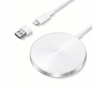 Magnetic Wireless Charger, Mag-Safe Charger 15W Fast Charging for iPhone 18 Pro Max/Duo/17/16/15/14/13/12 Series and AirPods 5/4/3/2, Wireless Charging Pad with USB A&C Dual Ports(White, No Adapter)