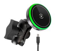 Magnetic Wireless Charging Phone Holder Base for RAM Mounts, 1" (25mm) Ball Mount with Short Aluminum Arm, Compatible with Magsafe iPhone 17/16/15/14/13/12 Series