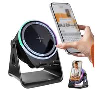Magnetic Wireless Charging Stand with Bluetooth Speaker, 5W Induction Charging, 300° Adjustable Holder for Most Smartphones