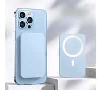 Magnetic Wireless Power Bank 3000/5000/10000mAh for phone 8-15 Series | 7 Colors | Universal Magnetic Charging | Wired + Wireless Fast Charge | Slim & Portable (Sky blue,10000mA + Magnetic)