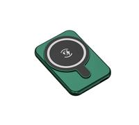 Magnetic Wireless Power Bank, 5000mAh Capacity, 5W Fast Charging, Dual Device Charging, LED Battery Indicator, Type-C Input, Compact Design (Green)
