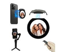 Magnetic Wireless Selfie Monitor Screen for iPhone & Android，1200mAh with Bluetooth Remote, 4-Level Brightness & 4 Screen Mode, Using Phone Rear Camera for Selfie Vlog No Delay Live Stream for TikTok