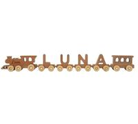 Magnetic Wooden Alphabet Train Sets, Personalized Wooden Train with 1-10 Customized Letters for Children's Names, Montessori Toddler Toys for 1-3 Year Old Boy Girls Christening Birthday Gifts