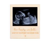 Magnetic Wooden Baby Announcement Frame - photo frame “Will You Be My Godparents?” Engraved Photo Holder with 2 Fridge Magnets Baby Reveal Keepsake for Home & Fridge Display