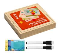 Magnetic Wooden Blocks,Wood Shape Jigsaw Puzzles | Geometric Cubes Safe Education Game for Boys Children Birthday Travel Home