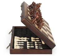 Magnetic Wooden Chess Set for Adults Kids 12'' Chess Board with Handmade Pieces, Folding Portable Travel Unique Chess Sets Game for Tournament Professional Beginner