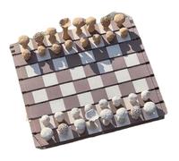 Magnetic Wooden Chess Set, Portable Travel Board Game for Adults, Nature-themed Outdoor Chess Gift with Forest Mushroom Pieces
