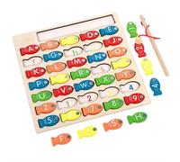 Magnetic Wooden Fishing Game Toy,Alphabet Fish Catching Counting Games Puzzle with Numbers and Letters,Preschool Learning ABC and Puzzle Educational Toys,for Preschool 3 4 5 Year Old Toddlers