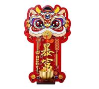 Magnetic , Wooden Lion Decoration for Chinese New Year - with Sound - For Bedroom Classroom Garage Front Entrance Outdoor Indoor Entrance Business Home Office