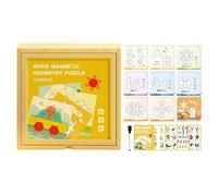Magnetic Wooden Pattern - Educational Shape Blocks, STEM Learning with Geometry, Creative Play with Logic, Teaching Toy, Solid Pieces for Developing Spatial Reasoning and Problem Solving