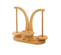 Magnetic Wooden Yarn Holder with Double Spindle Design for Knitting and Crochet, Yarn Slips and Tangles for a Consistent Crafting Experience (Wood color)