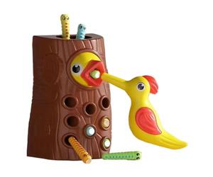 Magnetic Woodpecker Activity Game - Skill Based Coordination Training Board, Fun Bird Feeding Interactive Learning System, Lightweight Portable Educational Toy Design | Road Trips School Breaks Daycar