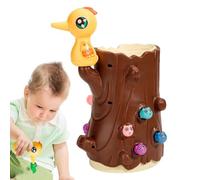 Magnetic Woodpecker Toy - ABS Construction 19x16x13cm, Bright Colors Fine Motor Skills, Interactive Bird Feeding Game, Preschool Learning | Fun Gift for Birthday Christmas Easter Children