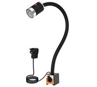 Magnetic Work Light 900 Lumen 120v Led Spot Lamp with 20 inch Flexible Gooseneck Adjustable Base for Lathe CNC Milling Drilling Machine Woodworking Workbench Industrial Lighting