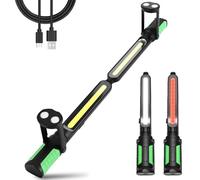 Magnetic Work Light Rechargeable for Mechanic, 2400LM LED Portable Work Light, Inspection Lamp with Hooks for Car Repairing/Inspection/Garage/Workshop/Emergency(2Pack)