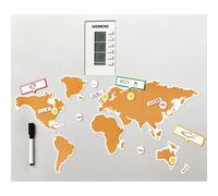 Magnetic World Map With Dry Wipe Set Fridge Freezer Magnet Travel Planner 58pcs